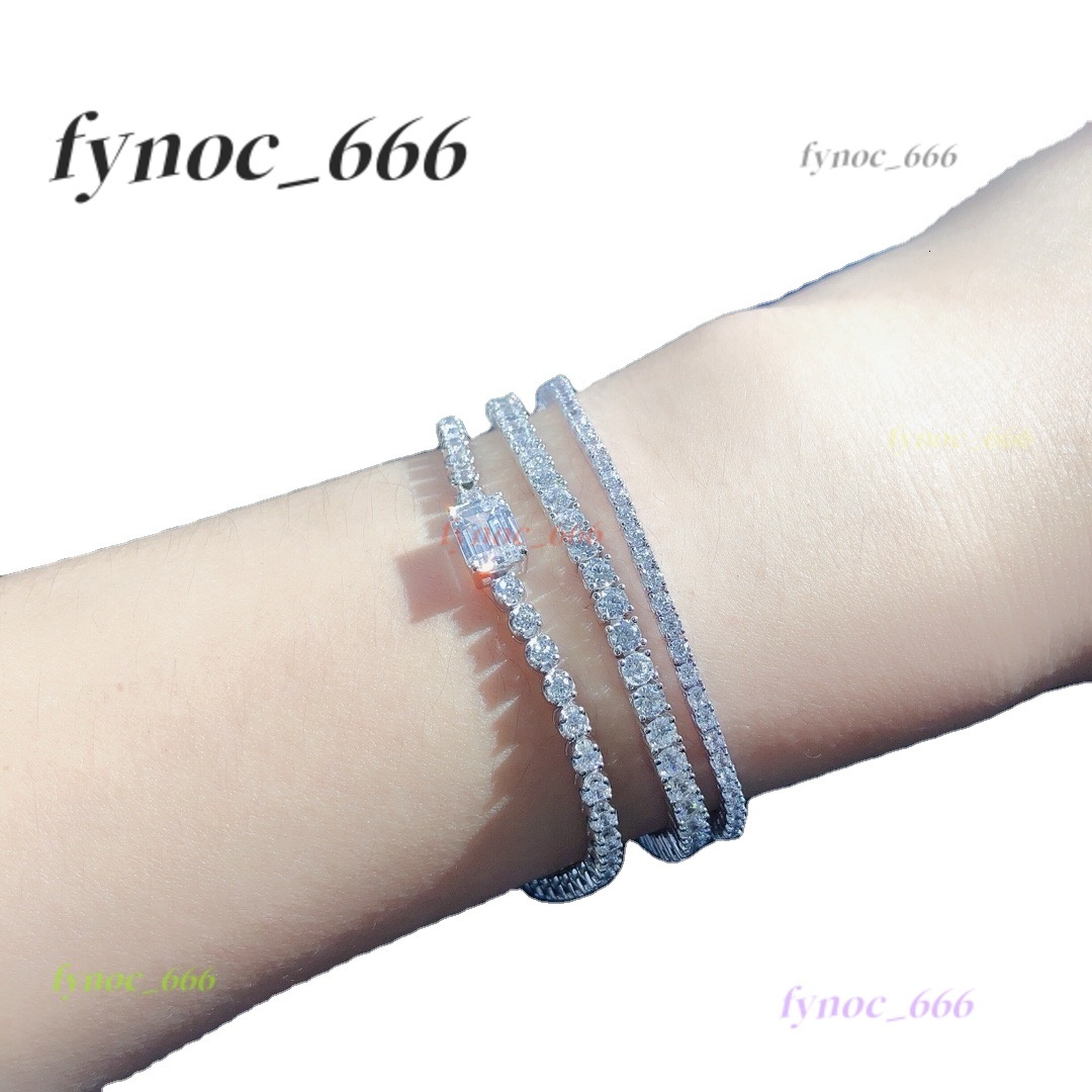 925 Sterling Silver White Gold 2mm 3mm 4mm 5mm Moissanite Diamond D VVS Tennis Chain Bracelets for Women