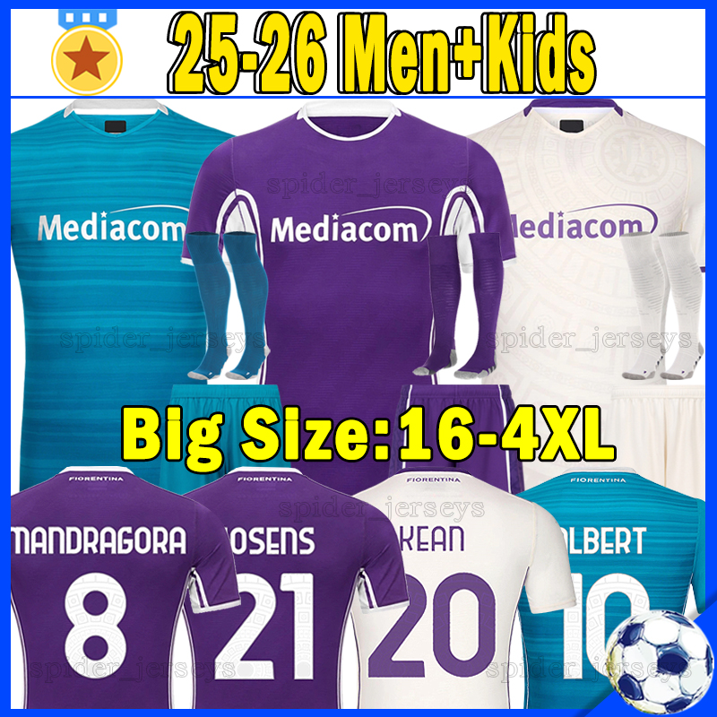 XXXL 4XL 25 26 FioRentInaS Soccer Jerseys KEAN MANDRAGORA GOSENS 2025 2026 ALBERT BELTRAN BELTRAN RANIERI FAGIOLI BOVE PARISI Men Uniforms Football Shirts Kids Kits