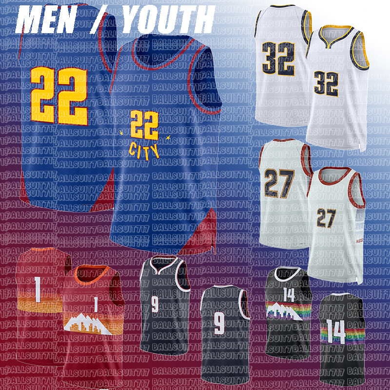 Denvercity Nugget Jerseys Jamal Murray Michael Porter Jr. Allen Iverson Christian Braun Aaron Gordon Russell Westbrook Basketball Jerseys
