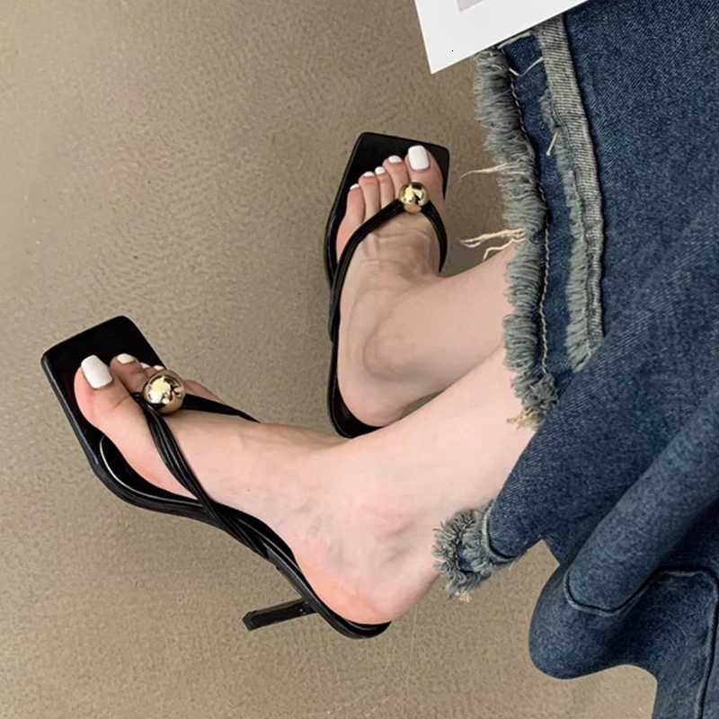 Women High Heels Slippers Designer Heeled Sandals Elegant Shoes Woman Summer 2025 Trend Fashion Flip Flops Casual Slides Mujer W250805