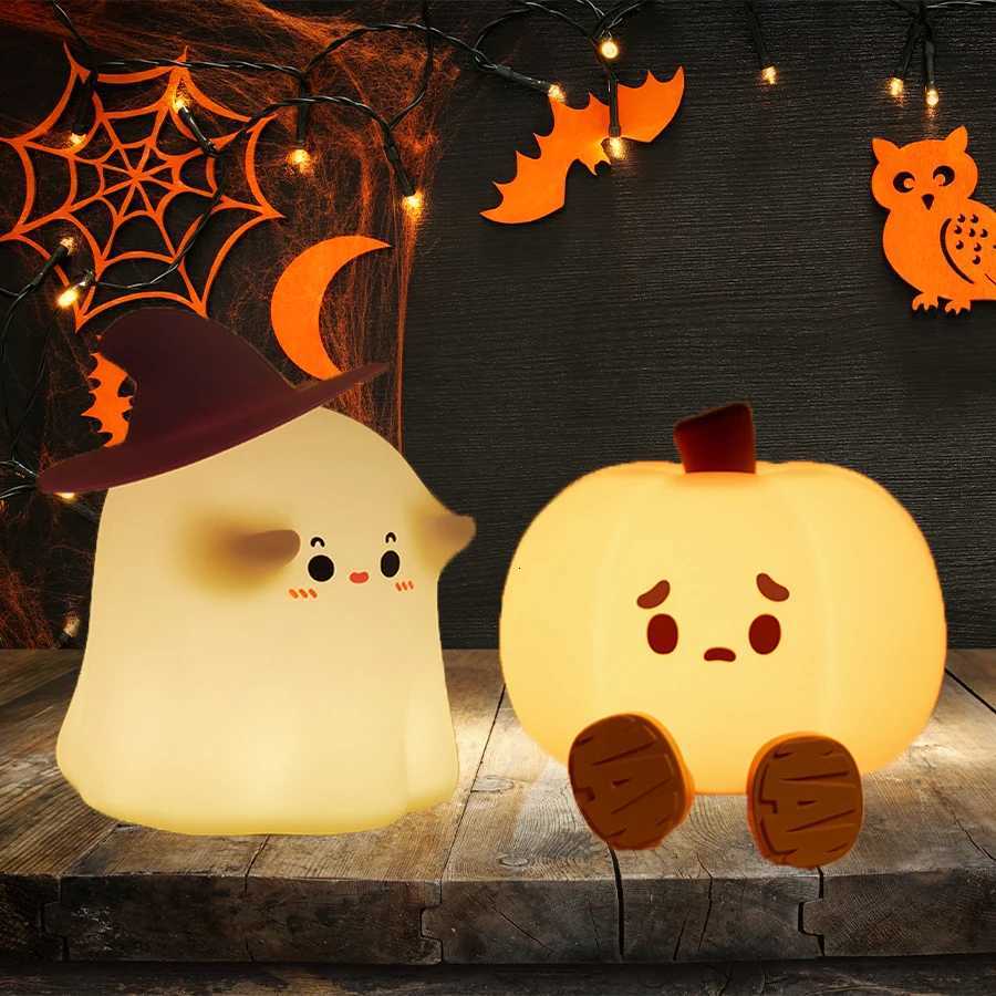 Pumpkin Halloween Led Night Light Ghost Table Lamp Book Light Cute Cartoon Birthday Gifts for Kids Nursery Bedroom Bedside Sleep XJ250804