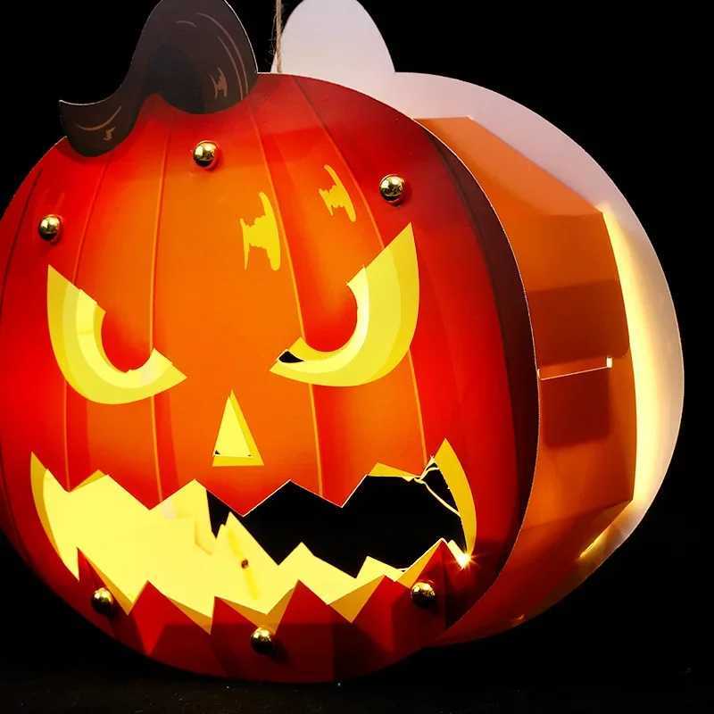 Halloween Pumpkin Light Craft Kit DIY Glowing Lantern Decorations for Kids Preschool Classroom Halloween Party Supplies XJ250804