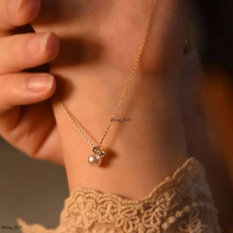 S Pearl Necklace with Small Zircon Light Niche Collarbone Chain Jewelry