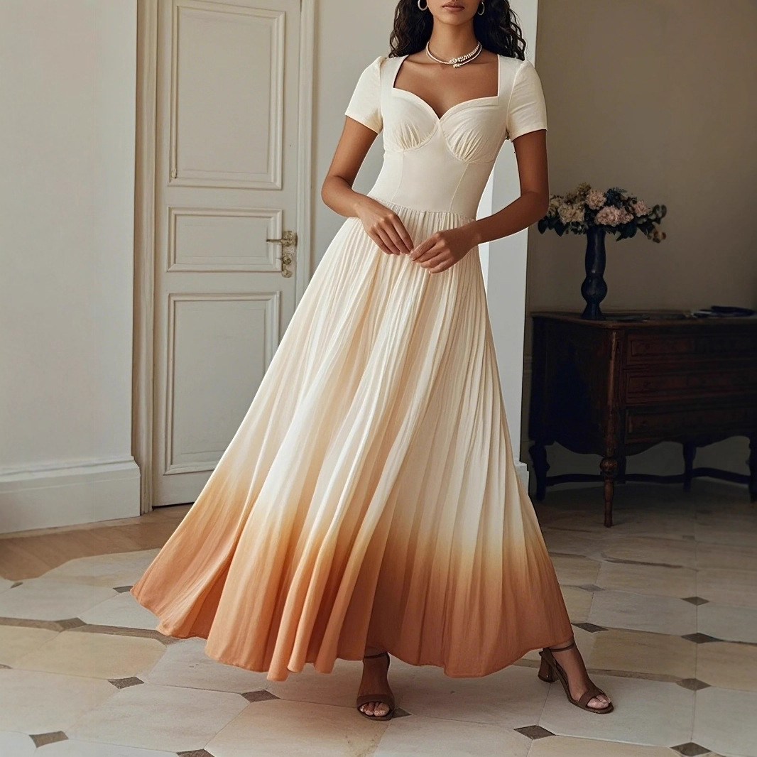 2025 New Internet Celebrity Elegant Dress European and American Pleated Dress trend New Designer Dress