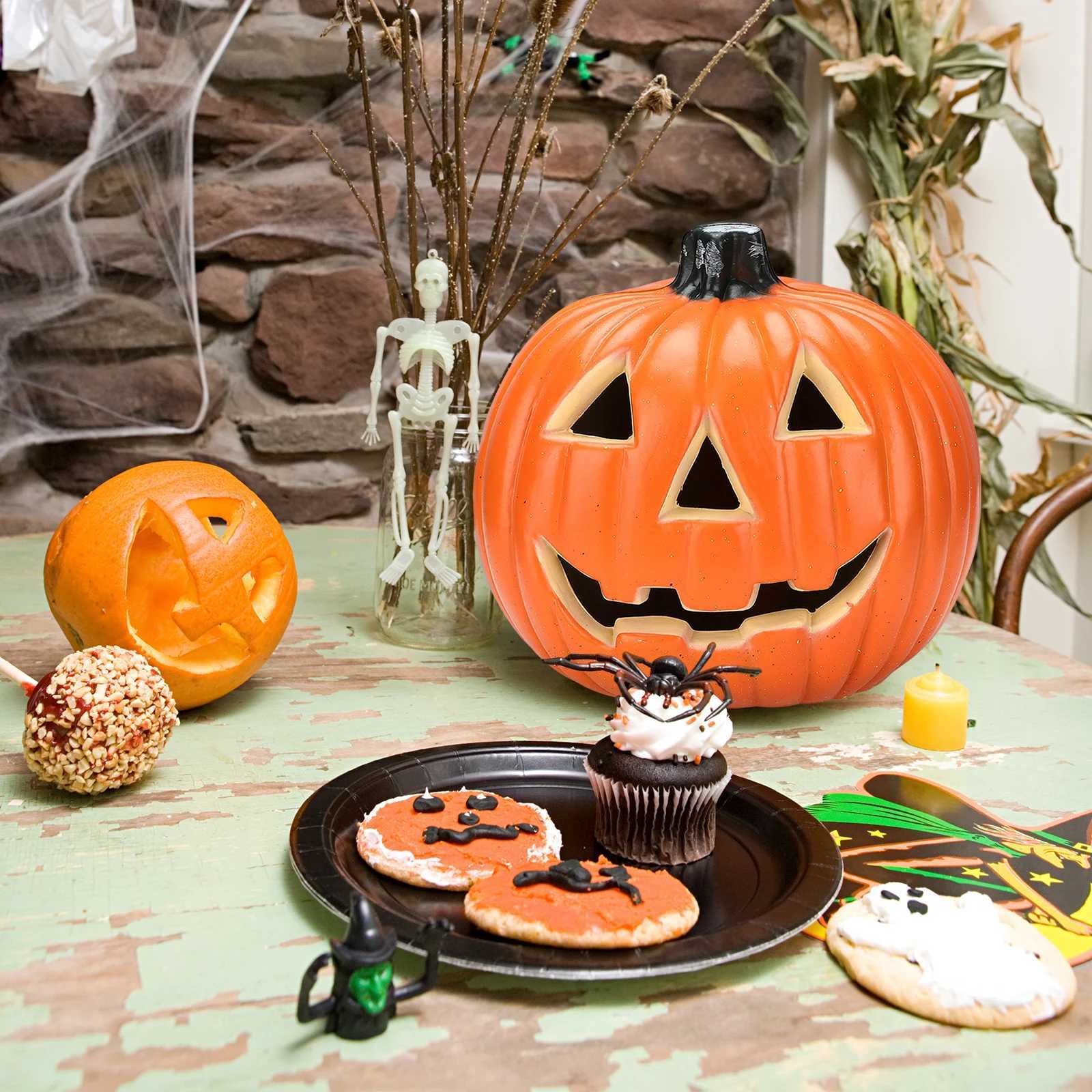 Halloo Decorative Lights Halloween Decorations Halloween Easter Face Funny Hallow Pumpkin Lights Decorate Holiday Decorations XJ250804