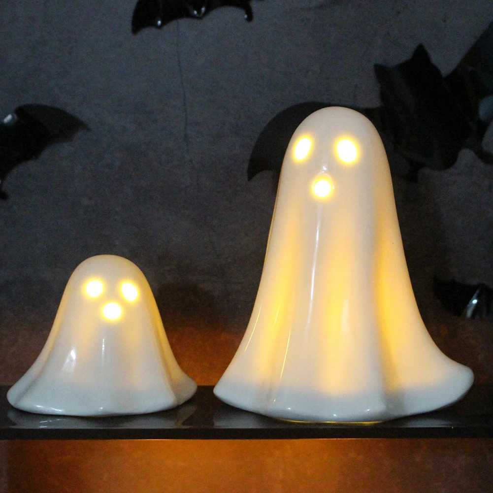 5-1pc Halloween LED Light Up Ghost Decorations Creative Glowing Ghost Ornament Handmade Illuminated Ghost Decor Desktop DecorationXJ250804