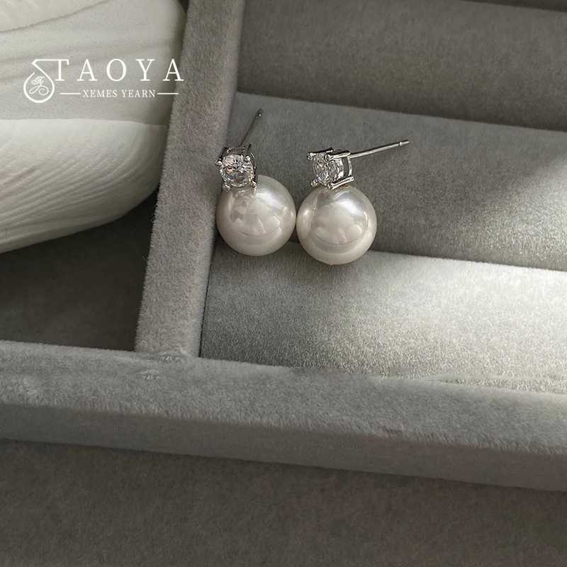 2025 New Simple and Round Pearl Pendant Stud Earrings Jewelry for Girls or Womens Elegant Accessories for Daily Wear Earrings Y250804