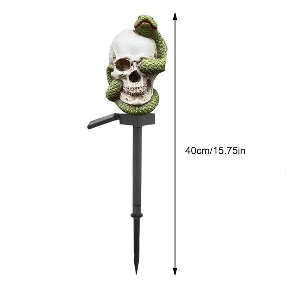 Halloween Skull Head Decor Lawn Lamp Outdoor Garden Yard Solar Powered Pathway Atmosphere Light String Lantern Holiday Party XJ250804