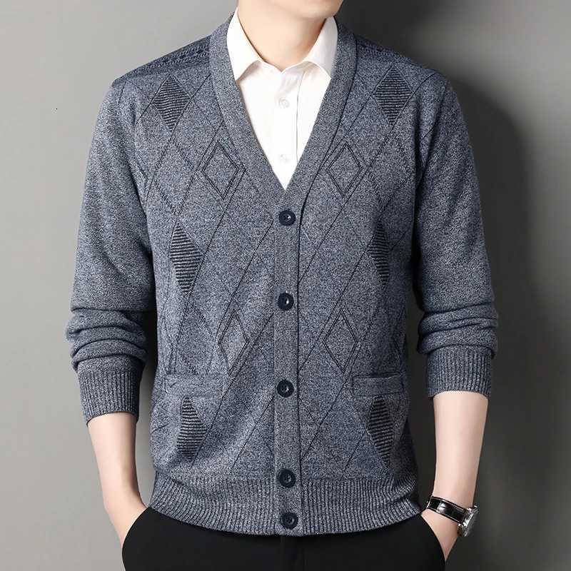 Mens Casual Cardigan Jacket V-neck Sweater Mens Autumn Winter Clothes Button Knit Cardigans Mens Knitting Sweaters Outerwear XJ250805