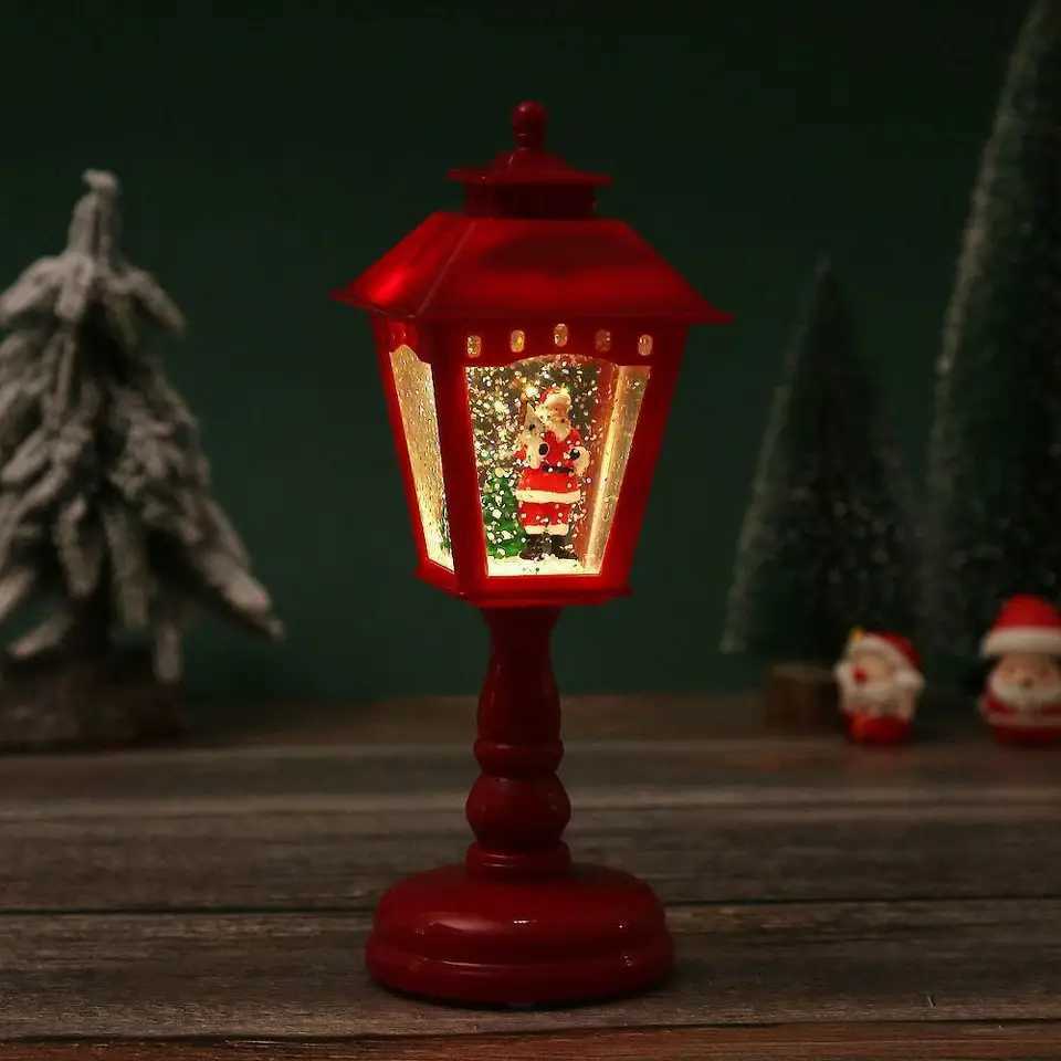 Christmas Decorations LED Night Lights Wind Lamps With Music USB Singing Snow Globe Santa Claus Christmas Tree Table Lamps Decor XJ250804