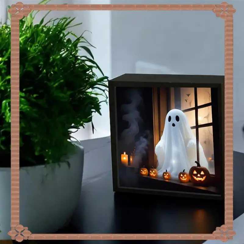 24-Hour Delivery Painting Night Light Ghost Emerging From Window Night Lamp For Halloween Home Decor Soft Eerie Glow XJ250804