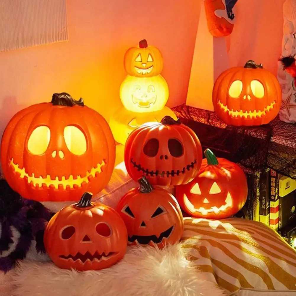Halloween LED Pumpkin Lantern Decor Plastic Flashing Jack O Lantern Battery Operated Light Lamp Home Prop Bar Scene Layout Decor XJ250804