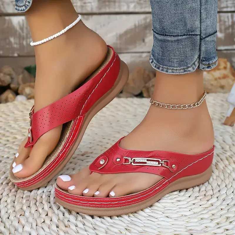 Summer Women Slippers Big Size Platform Wedges Sandals Non-Slip Open Toe Sandals Flip Flops Comfortable Beach Shoes Slides Women W250805
