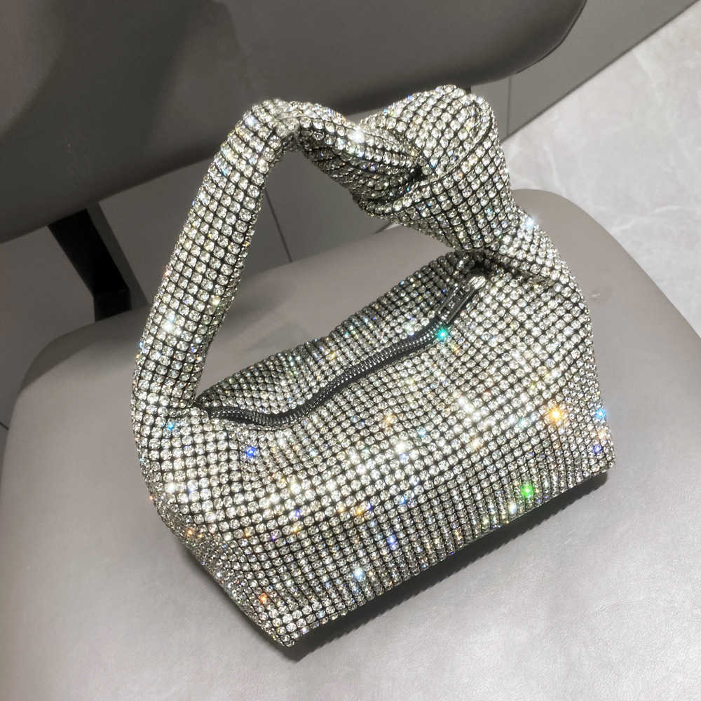 Crossbody bag designer bags 2025 Women's Bag Water Diamond Dinner Bag Big Diamond Knot Handle Bag Fashion Full Diamond Underarm Bag Women's 