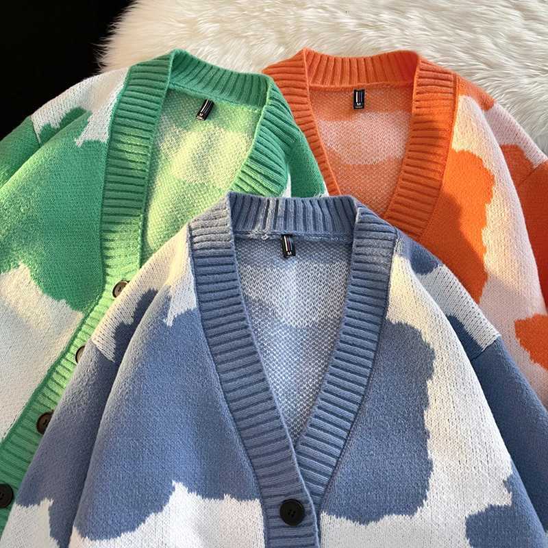 Open Front Button V Neck Long Sleeve Sweater Women Basic Shirt Men Warm Soft Coat Autumn Winter Tops Casual Knit Jacket Cardigan XJ250805