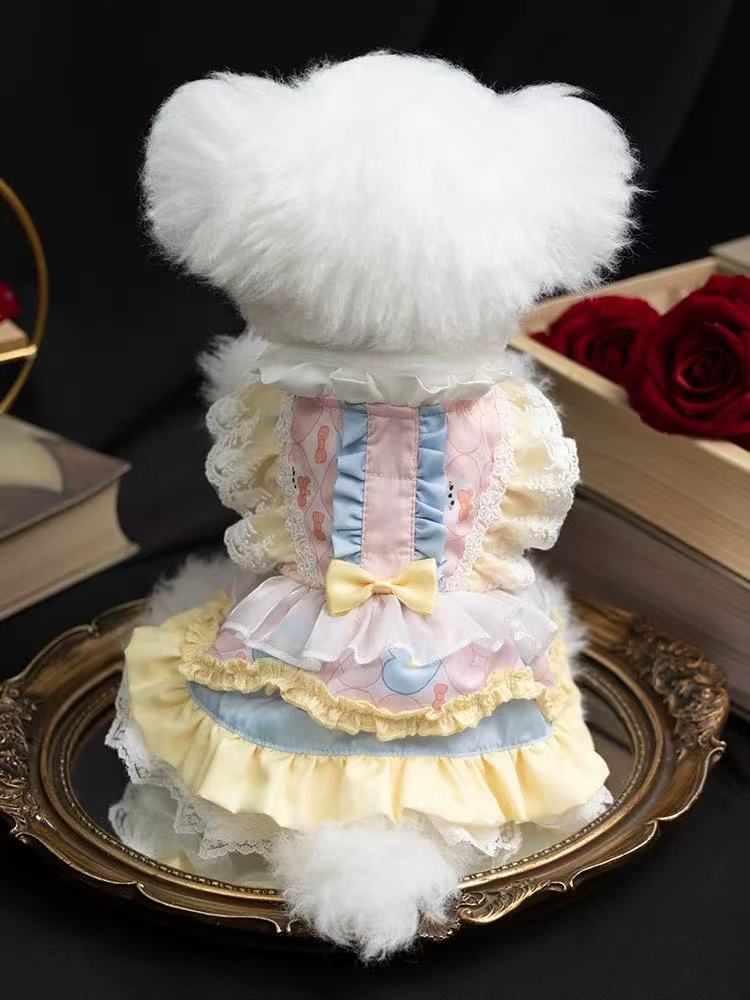 T899 Dog Lolita Skirt Small Dog Schnauzer Cat Dress