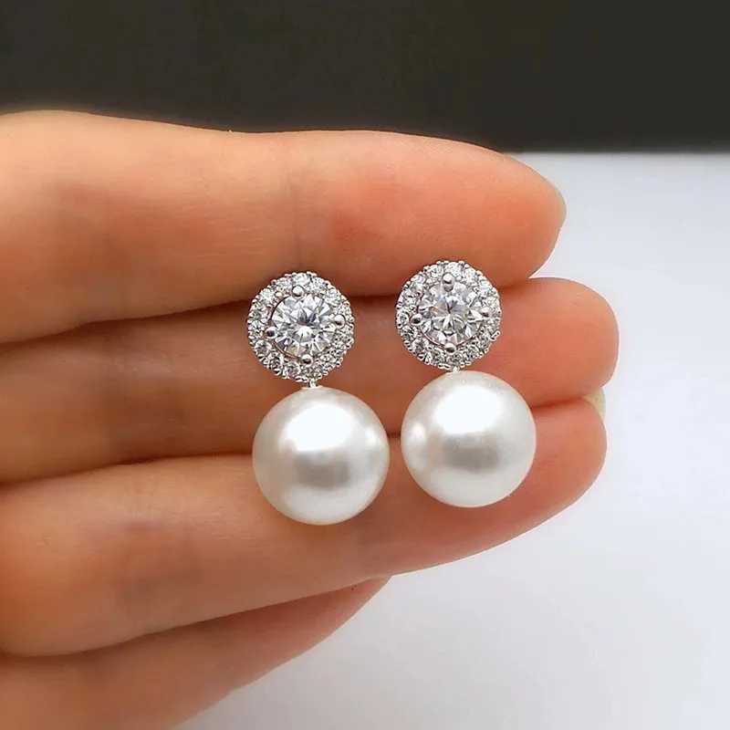 925 Sterling Silver Pearl Earrings Bride Wedding Accessories Elegant Temperament Ear Earrings New Trendy Women Jewelry Y250804