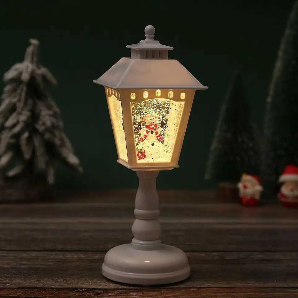 Christmas Decorations LED Night Lights Wind Lamps With Music USB Singing Snow Globe Santa Claus Christmas Tree Table Lamps Decor XJ250804