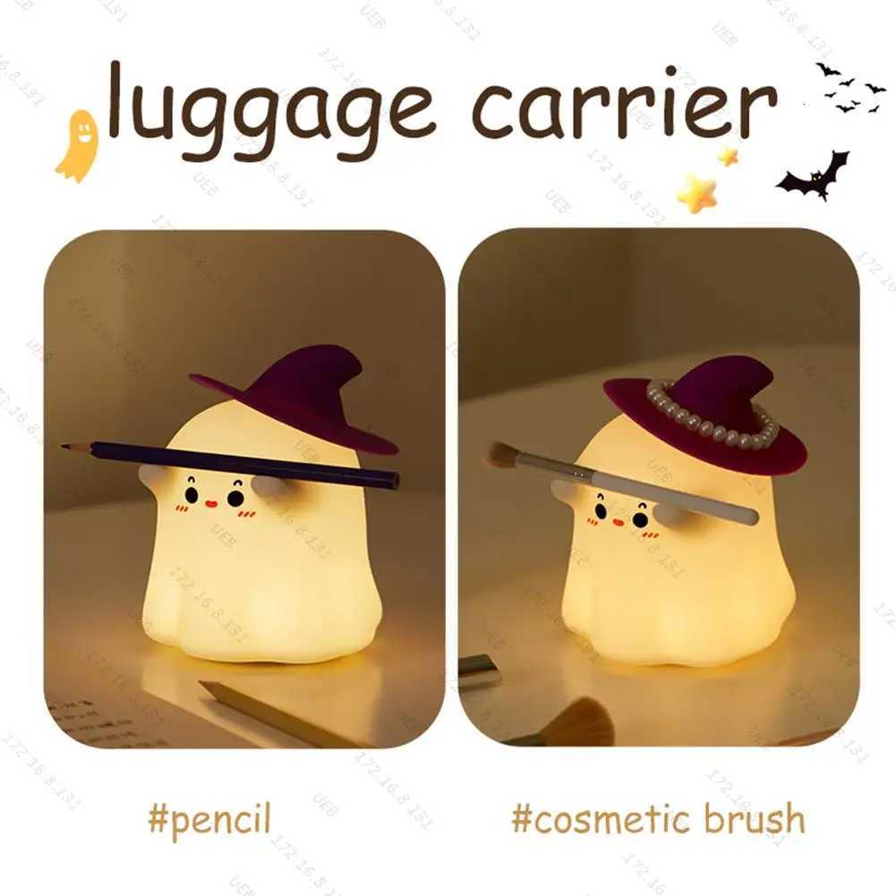 uthch Sensor Silicone LED Night Light Cute Pumpkin Ghost Mushroom Bedroom Lamps USB Rechargeable Dimmable Table Lamps Kids Gifts XJ250804