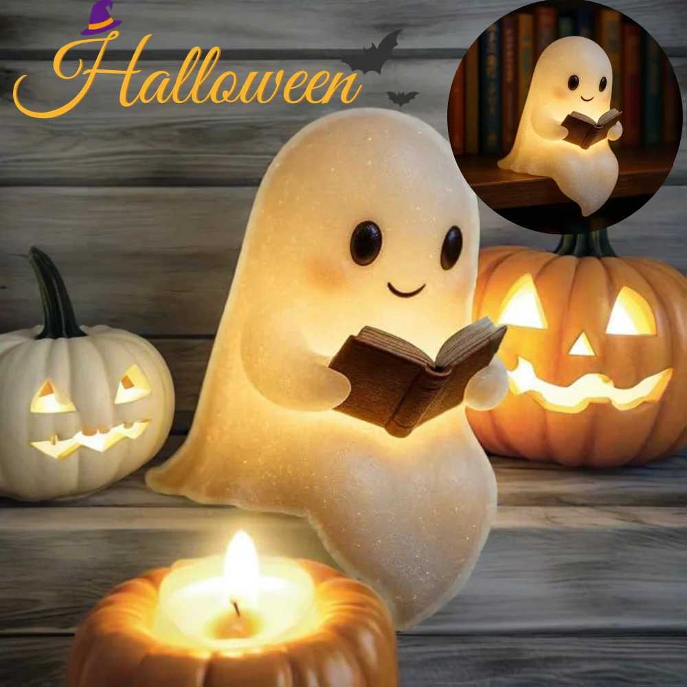 ute Ghost Reading Book Lamp Halloween Ghost Night Light LED Night Light for Readers Book Lovers XJ250804