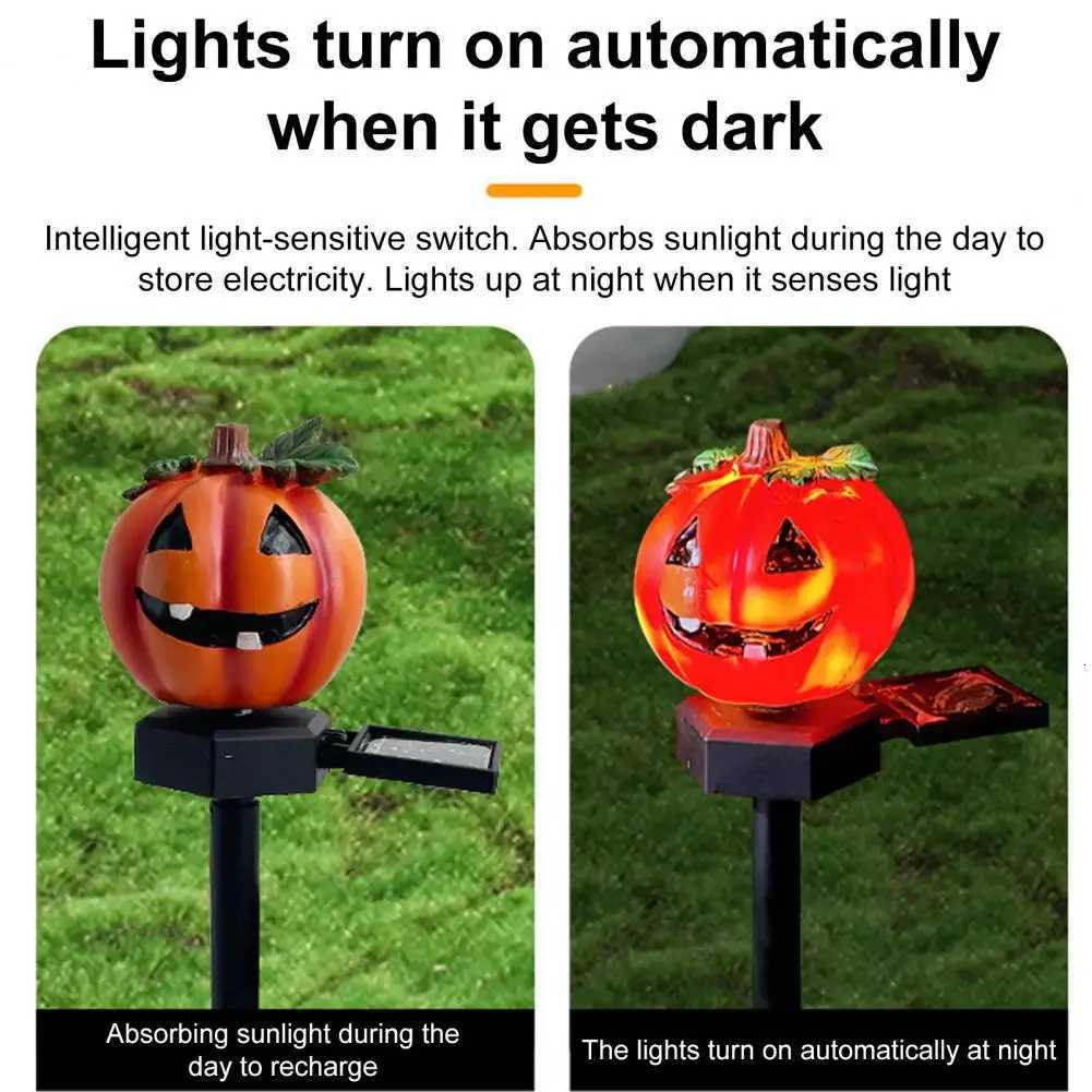 Autumn Patio Display Lights Halloween Solar Pumpkin Skull Pathway Lights for Outdoor Yard Decoration Waterproof Jack-o-lantern XJ250804
