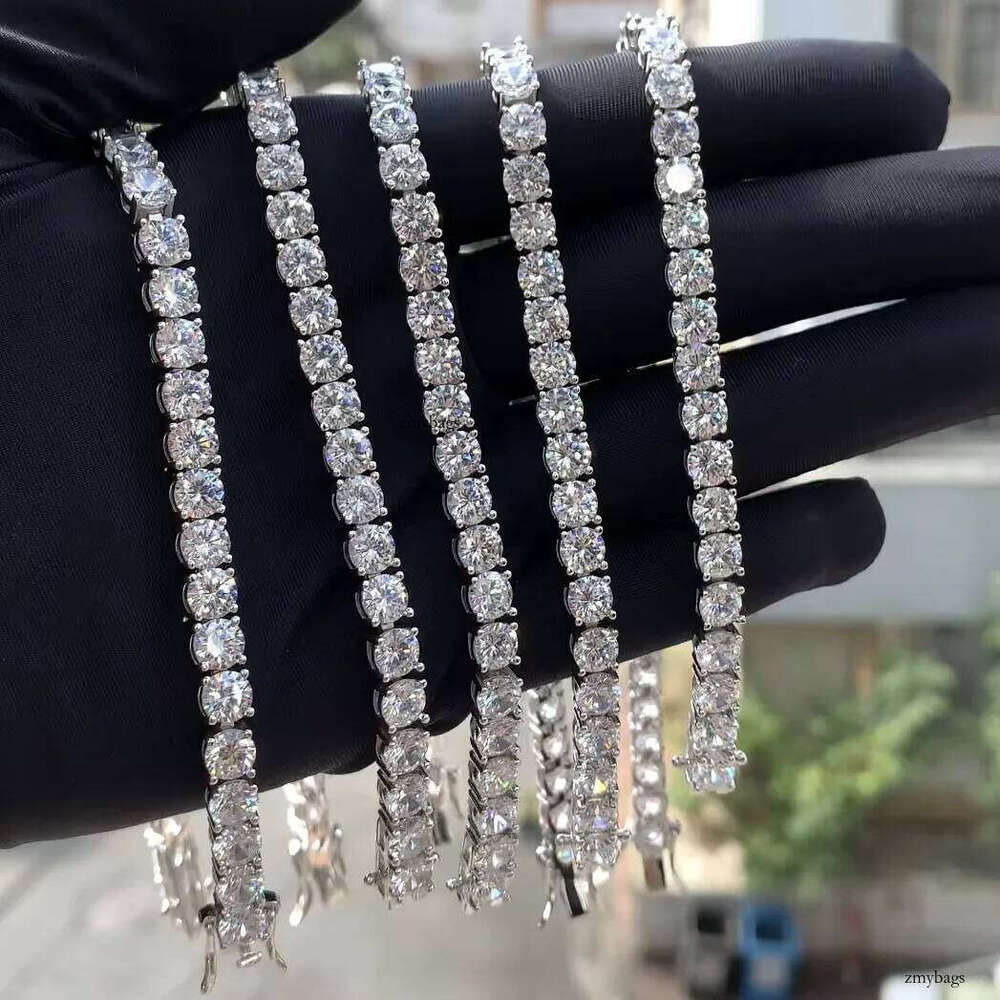 Stock Sales 6mm Tennis Chain S Sier T Gold Plated Shining Moissanite Bracelets