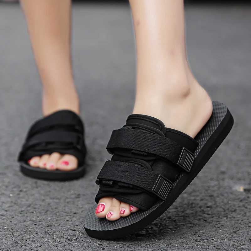 Summer Outdoor Men Slippers Fashion Hook Loop Canvas Casual Couple Shoes Slip-on Beach Slippers Sandals Women Shoes Flip Flops W250805