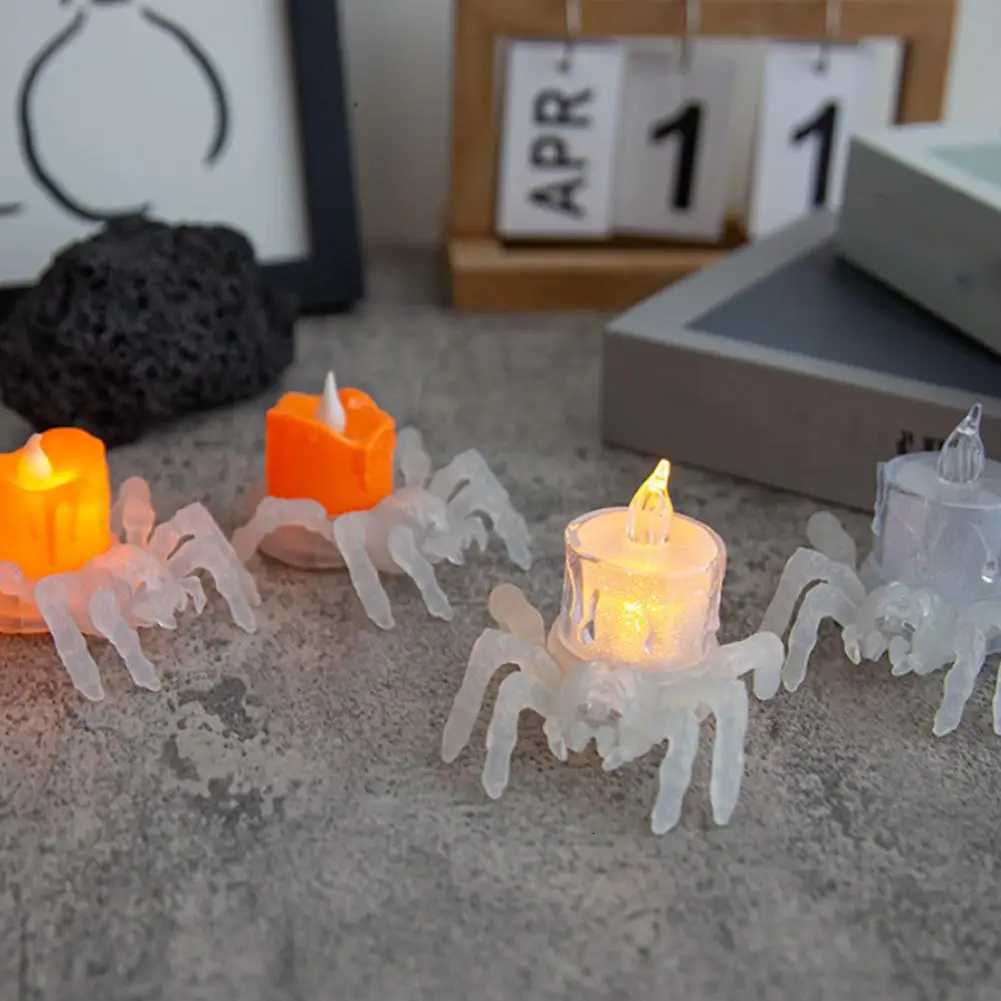 12 PCS Halloween Tea Lights Candles Battery Operated Flameless LED Candles Tealights Spooky for Halloween Party XJ250804