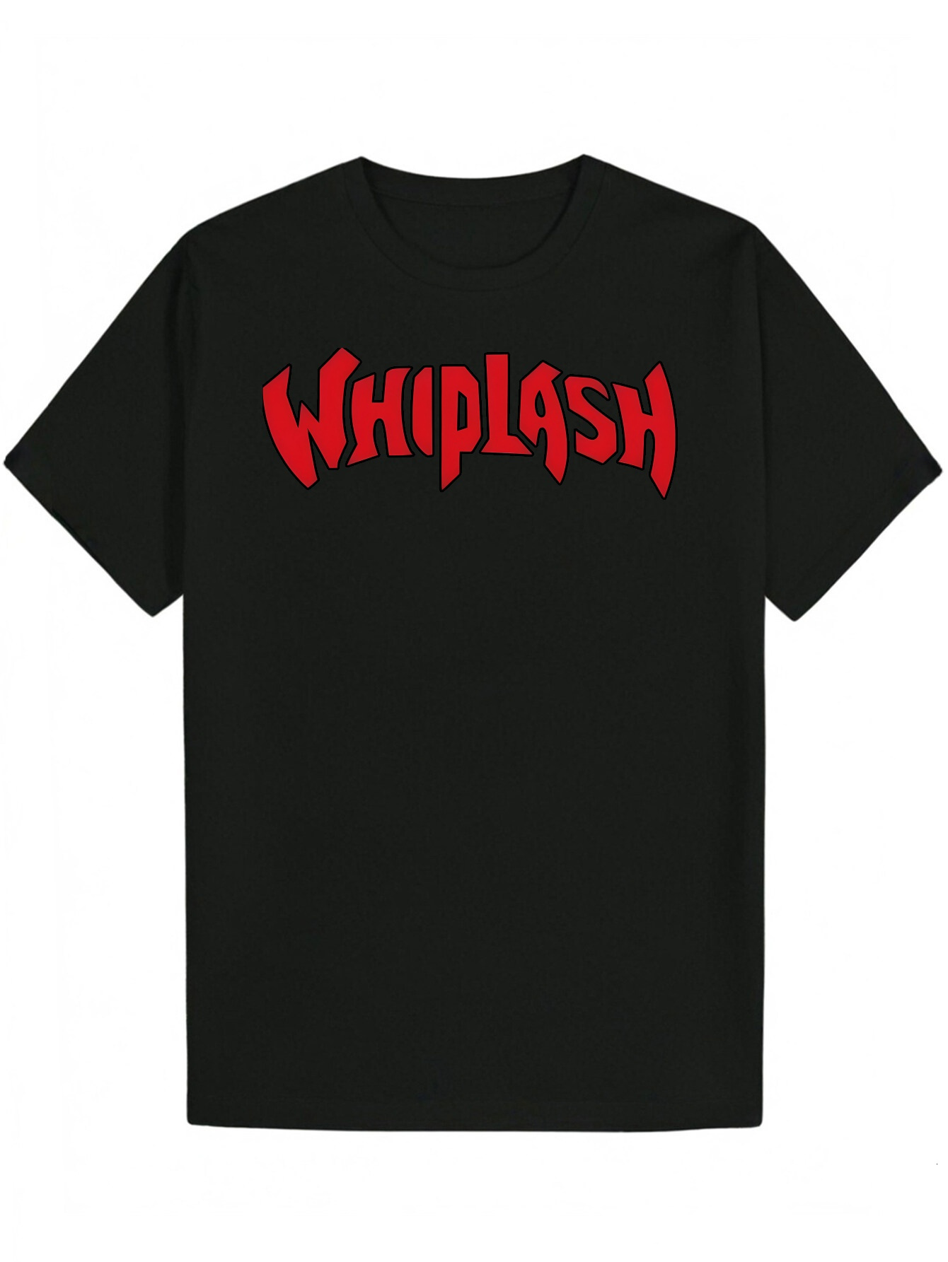 Men's Summer Round Neck Polyester T-Shirt with Striking 'WHIPLASH' Letter Print, Short Sleeve, Regular Fit, Perfect for Casual Wear 678