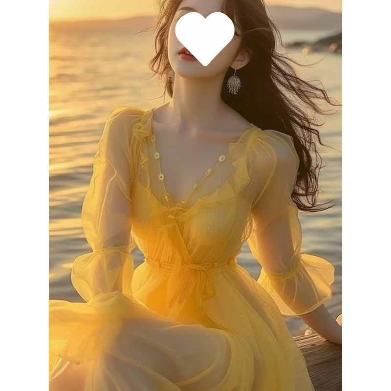 2025 Spring New fashion Summer Women's S Dress Beach Dress Beach Vacation Super Fairy French Long Dress Very Beautiful New Designer Dress