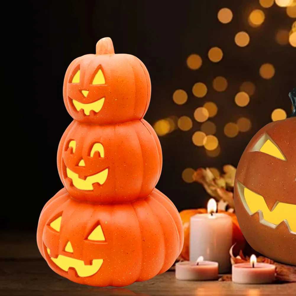 Halloween LED Pumpkin Lantern Decor Plastic Flashing Jack O Lantern Battery Operated Light Lamp Home Prop Bar Scene Layout Decor XJ250804