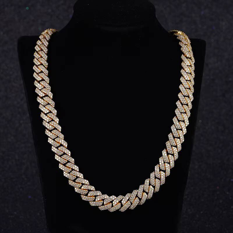 Diamond Cuban Chain S925 Sterling Silver Moissanite Cuban Link Chain Cuban Necklace
