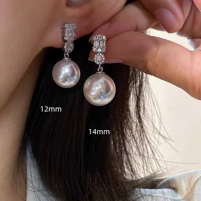 925 Sterling Silver Zircon Pearl Geometric Stud/Clip Earrings for Women Classic Fine Jewelry Minimalist Accessories Y250804