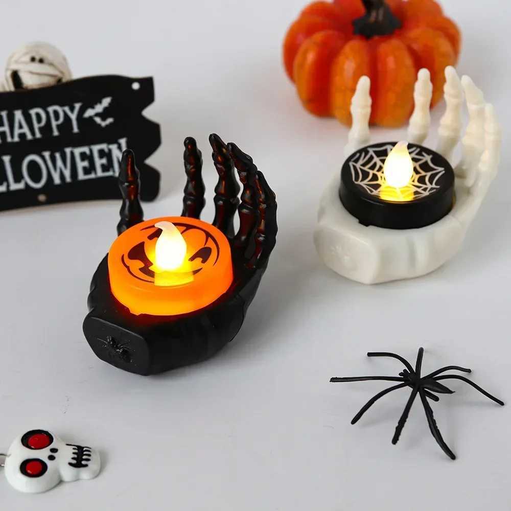 LED Candlesticks Lamp Halloween Electronic Candle Palm Rest Night Light Battery Powered For Halloween Party Decoration Supplies XJ250804