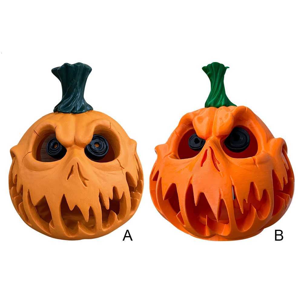 Hollow Shape Pumpkin Light Resin Skull Ghost Night Light Desktop Hollow Big Pumpkin Lamp for Halloween Party Decoration Gift XJ250804