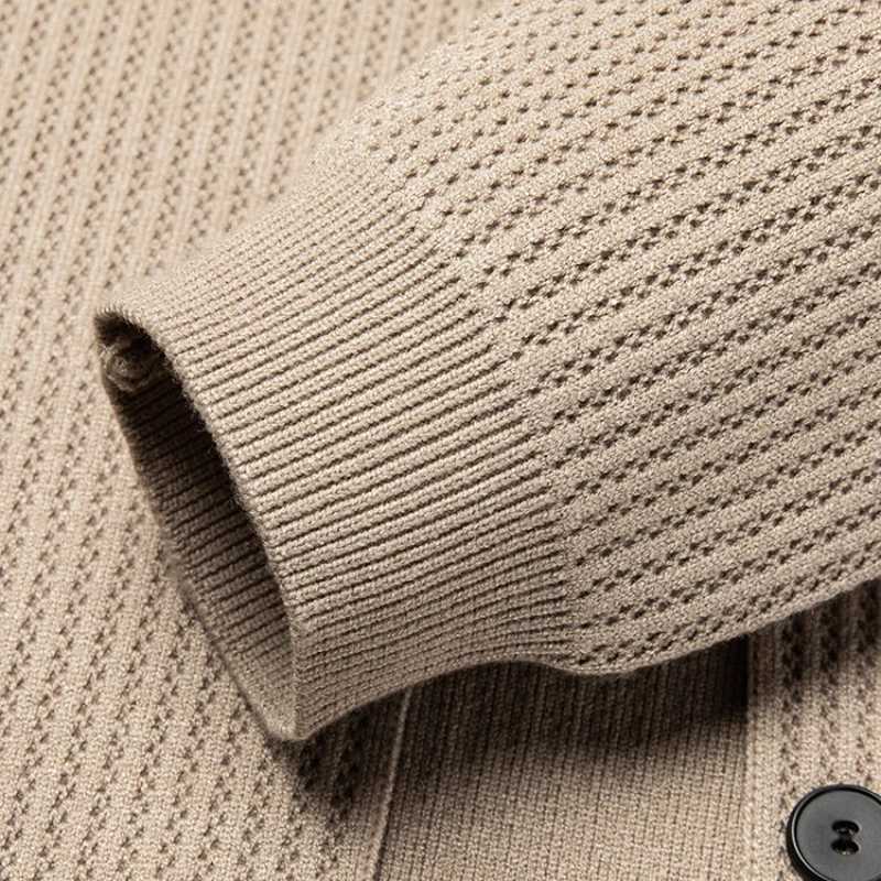 Solid Color High-Quality Mens V-Neck Cardigan Elastic Velvet Soft Long-Sleeved Knitted Sweater Cardigan Knitted Jacket M-4XL. XJ250805