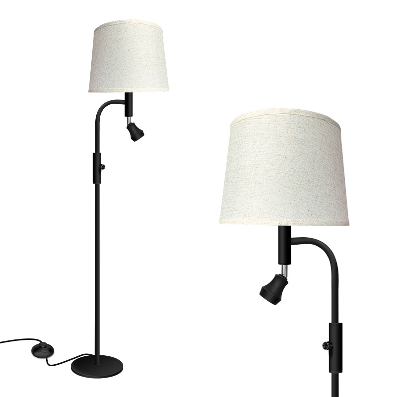Chic Vintage-Inspired Recliner Side Floor Lamp Ideal For Creating Cozy Ambiance Double headed light HCP036
