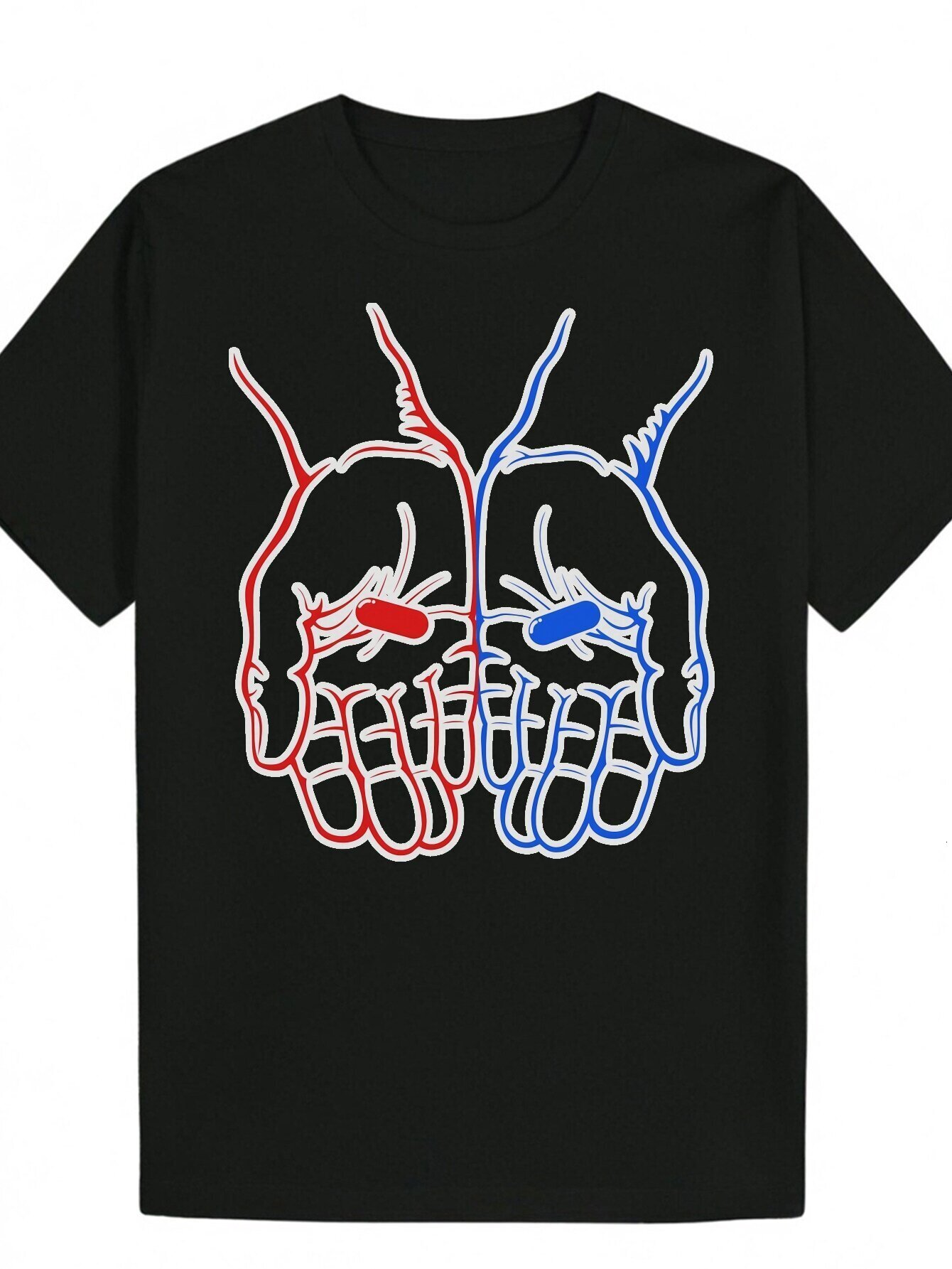 Men's Humorous Graphic T-Shirt Style Black Short Sleeve T-Shirt, Unique Handmade Design, Casual Polyester, Machine Washable - Perfect Summer Gift