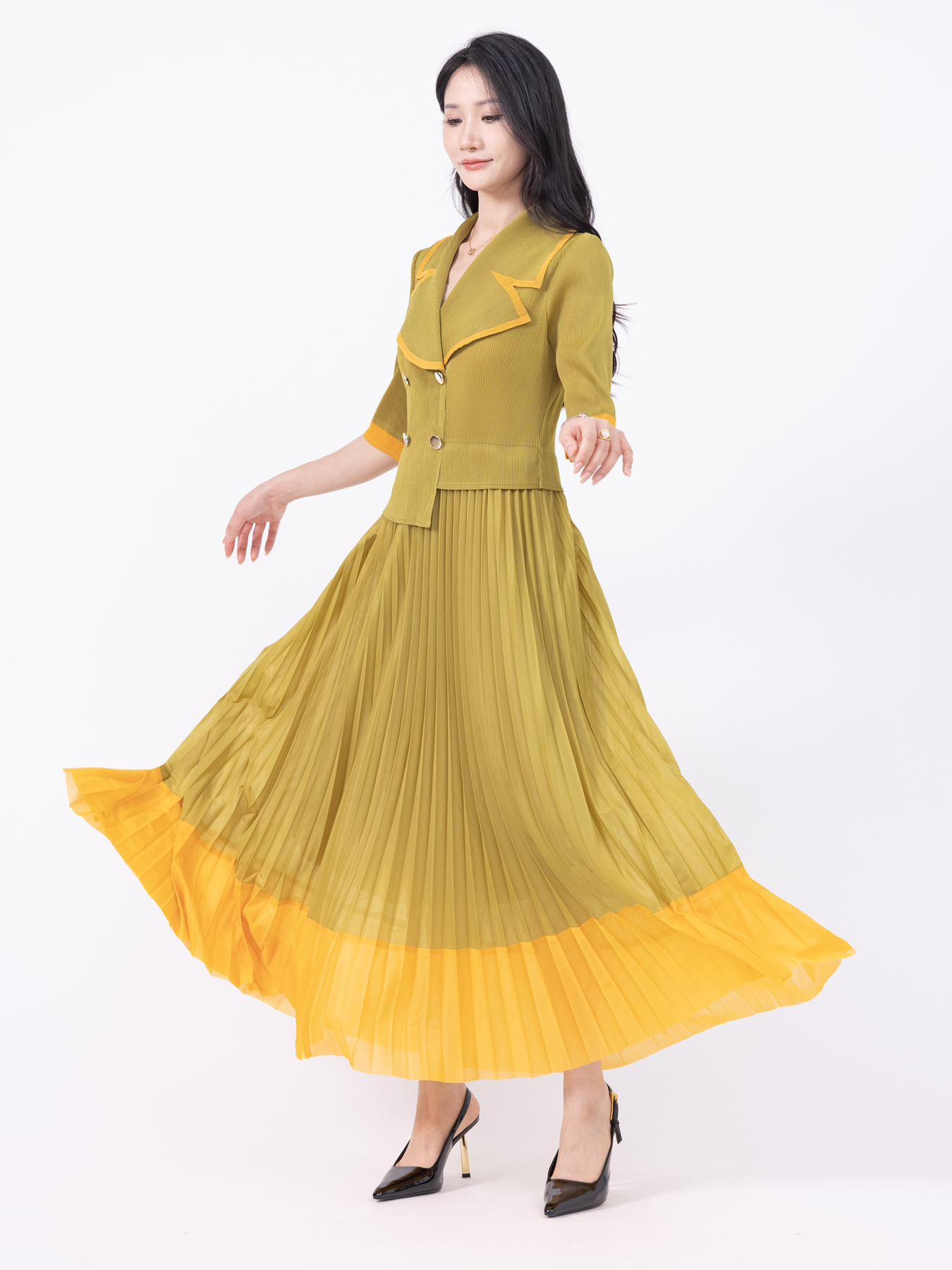 Dresses Basic & Casual Dresses Two fake dresses in contrasting colors H250323