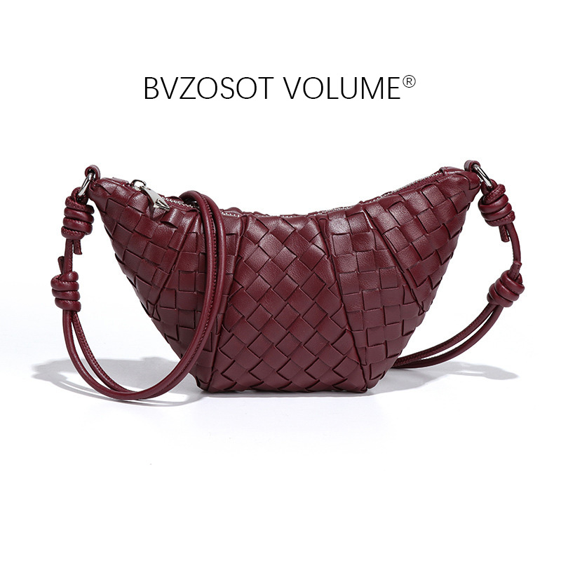BVZOSOT VOLUME 2025 New Women's Bags with Design Handmade High - end Braided Cross - body Cowhorn Bags Single - shoulder Cross - body Small Squar