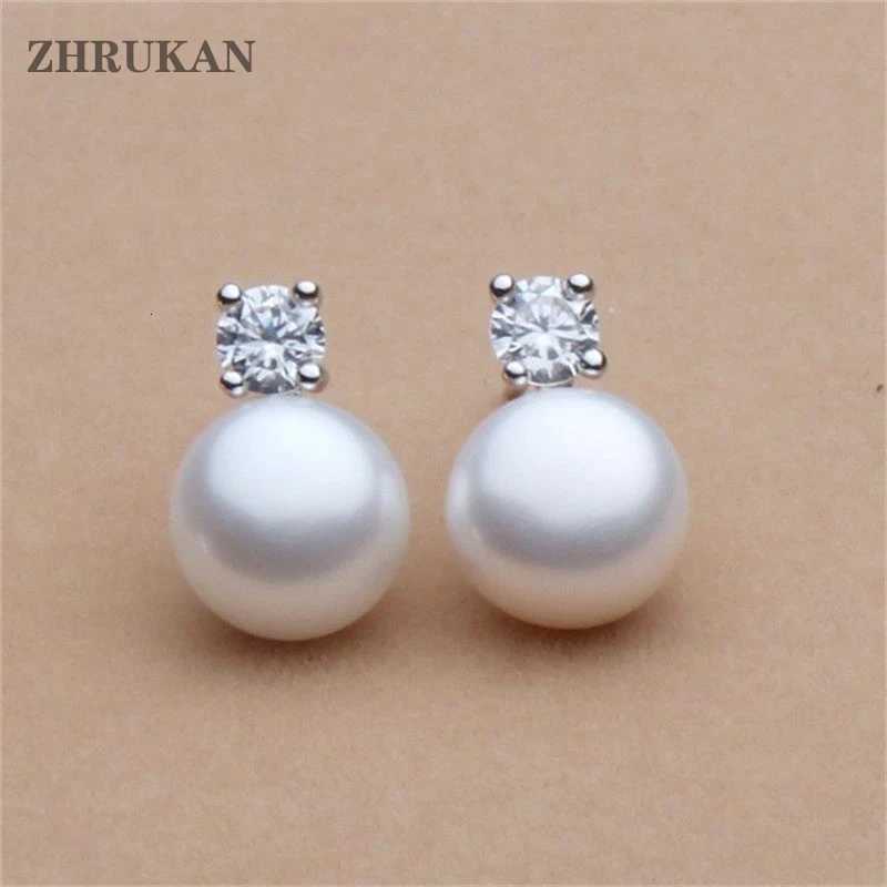 Natural Pearl Stud Earrings AAAA Freshwater Pearls 8-9mm 925 Sterling Silver Earrings for Women Jewelry Gift ZHRUKAN Y250804