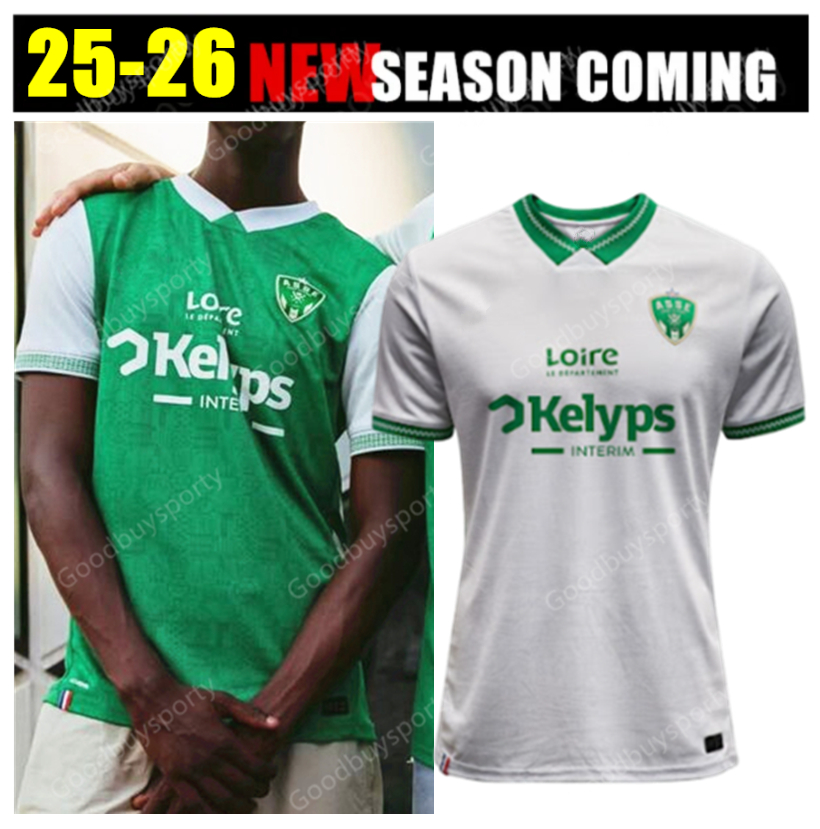 2526 maillots AS Saints Etienne Soccer Jerseys 2025 2026 ASSE Etienne KHAZRI AOUCHICHE BERIC NORDIN HAMOUMA BOUDEBOUZ Youssouf maillot de Football shirts