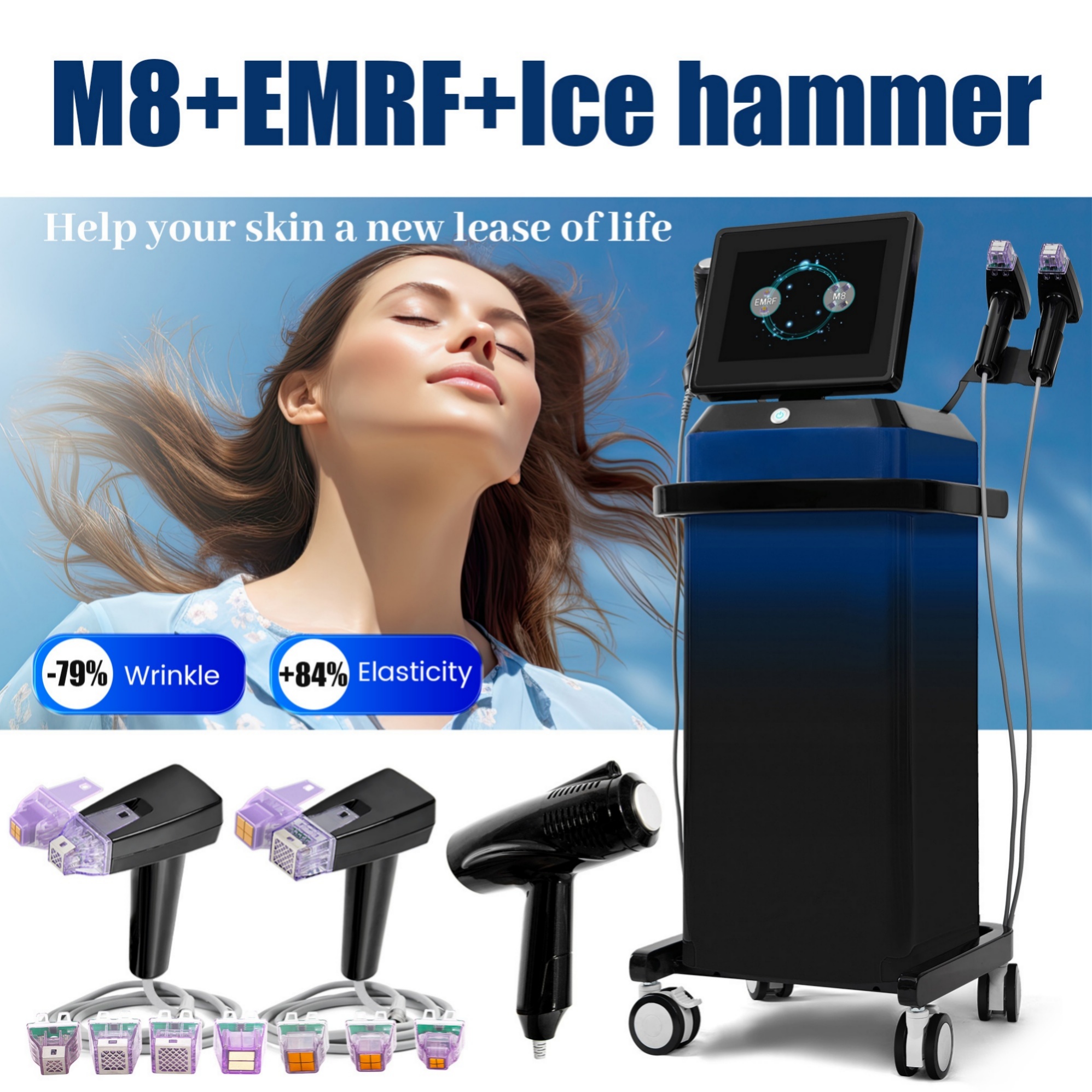 2025 New Gold Micro Needle Hydration 3-in-1 Imported Beauty Instrument for Facial Rejuvenation and Beauty Salon