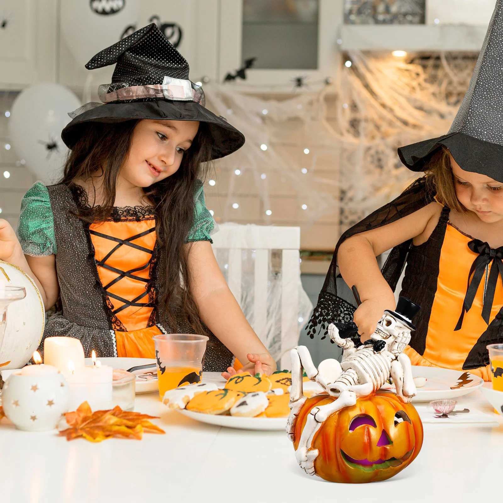 Pumpkin Lantern Decoration Halloween Light Decorations Lights Table Figurines Mini XJ250804