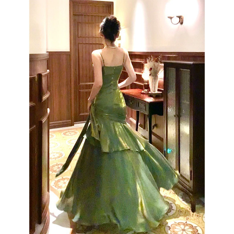 2025 trend Manor Dream Mermaid Princess Evening Dress Light Luxury Niche High end Lace Dress High end Dress New Designer Dress