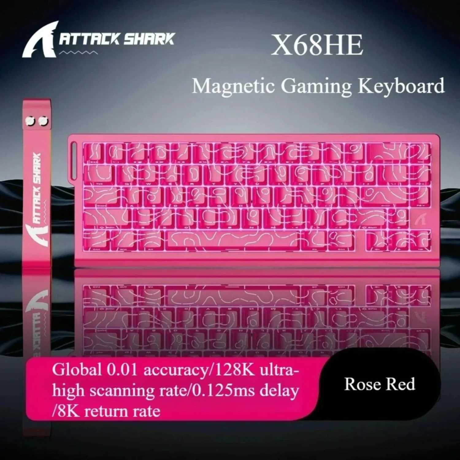 Attack Shark X68 HE Gaming Keyboard - Magnetic Mechanical 0.01ms Rapid Trigger 8000Hz Polling Wired 128K Ultra-Long Life Z250805