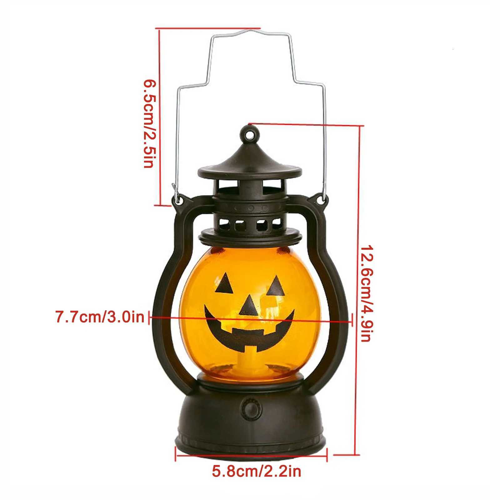 Halloween Portable Oil Lamp Hand Pumpkin Lantern (A Type with Built-in Button Battery) XJ250804