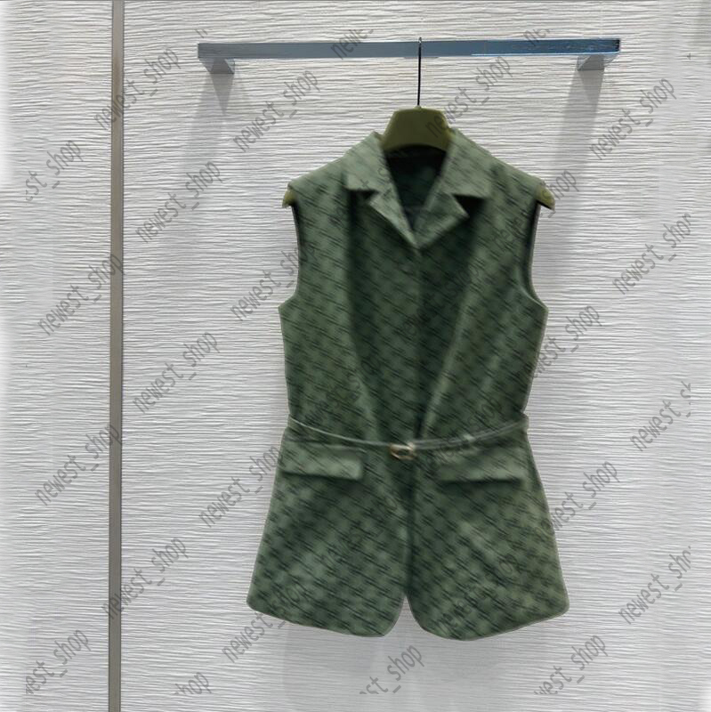 Autumn womens Vests Designer Coats Women Jacket classical double letter Print Collar waistband vest Material Coat lady Coat