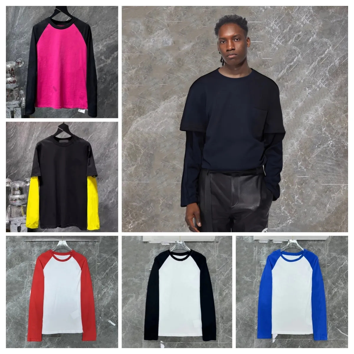 Mens Designer T Shirts Men Women Letter Printed Tshirts Fashion Spring Summer Long Sleeve Tops High Street Styles Breathable T-shirts Size S-XL