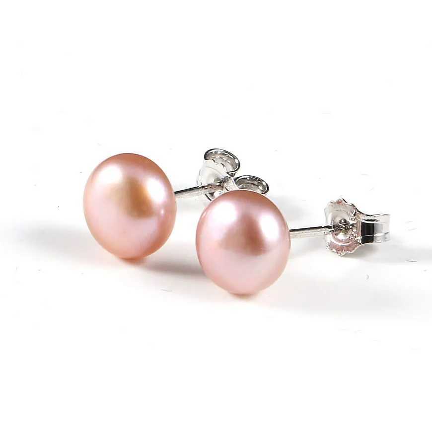 100% Natural Pearl Stud Earrings Genuine Natural Freshwater Pearls Earring Exquisite Jewelry Gifts for Women 4 Colors Wholesale Y250804